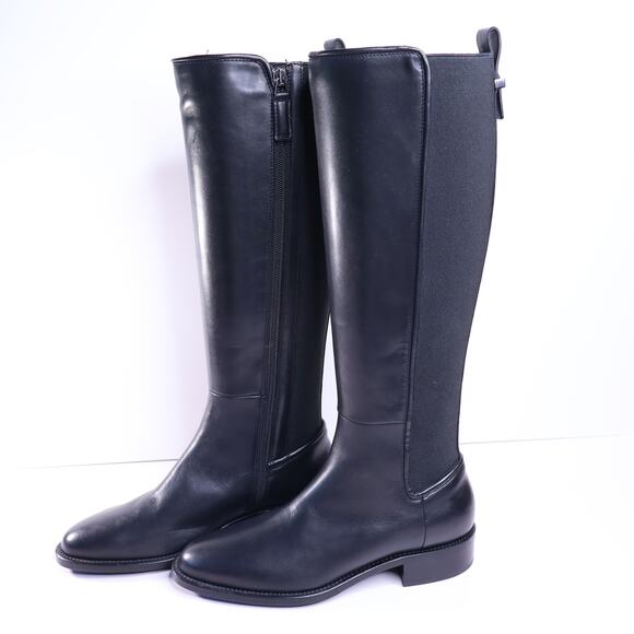 AQUATALIA NEW Nastia Riding Boot Black Weatherproof Leather Knee High Women's 6 - Picture 5 of 12